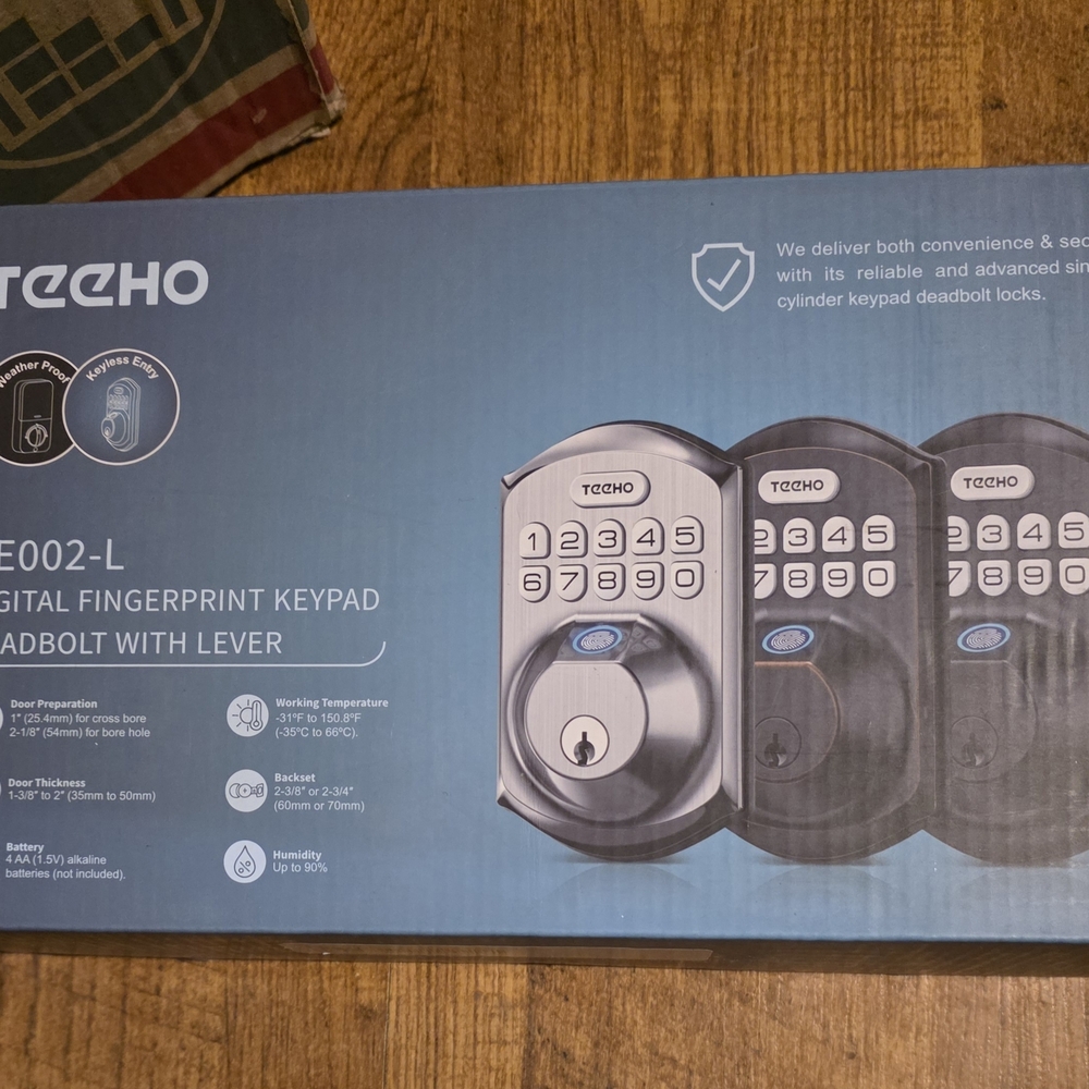Adidas Digital Fingerprint Keypad Deadbolt - Black and Silver